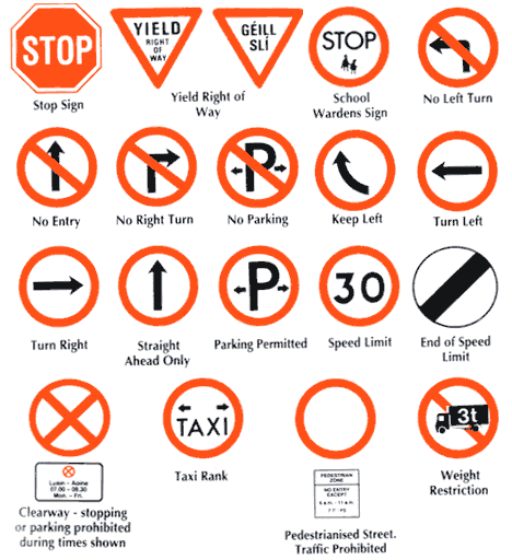 IRELAND REGULATORY ROAD SIGNS. These signs indicate the existance of a road IRELAND REGULATORY ROAD SIGNS. These signs indicate the existance of a road